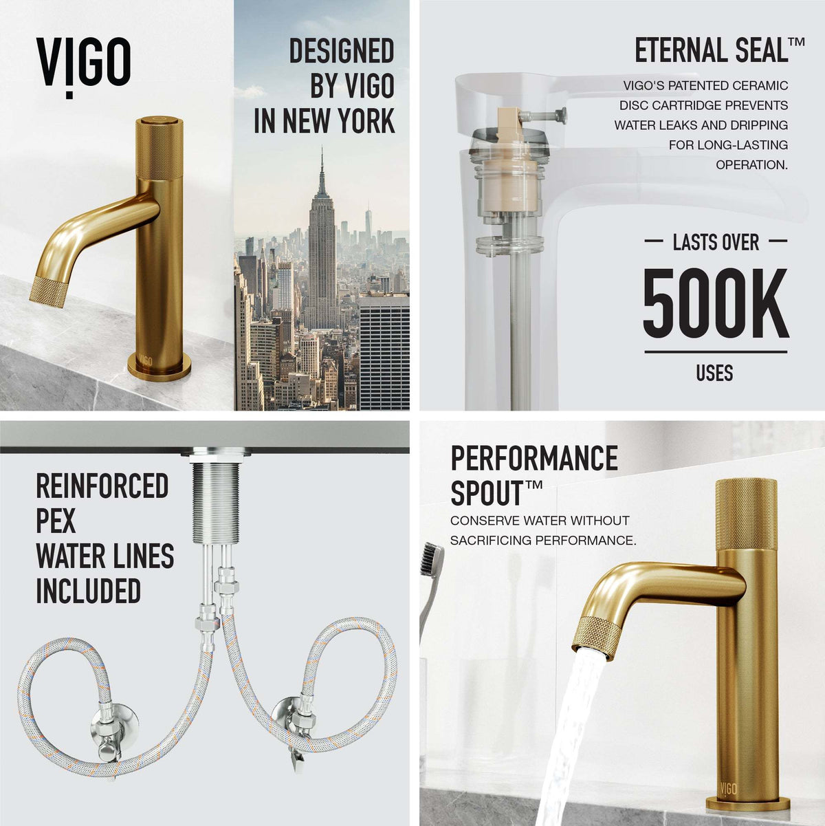 Single hole bathroom faucet with high arc spout and low flow ceramic disk valve