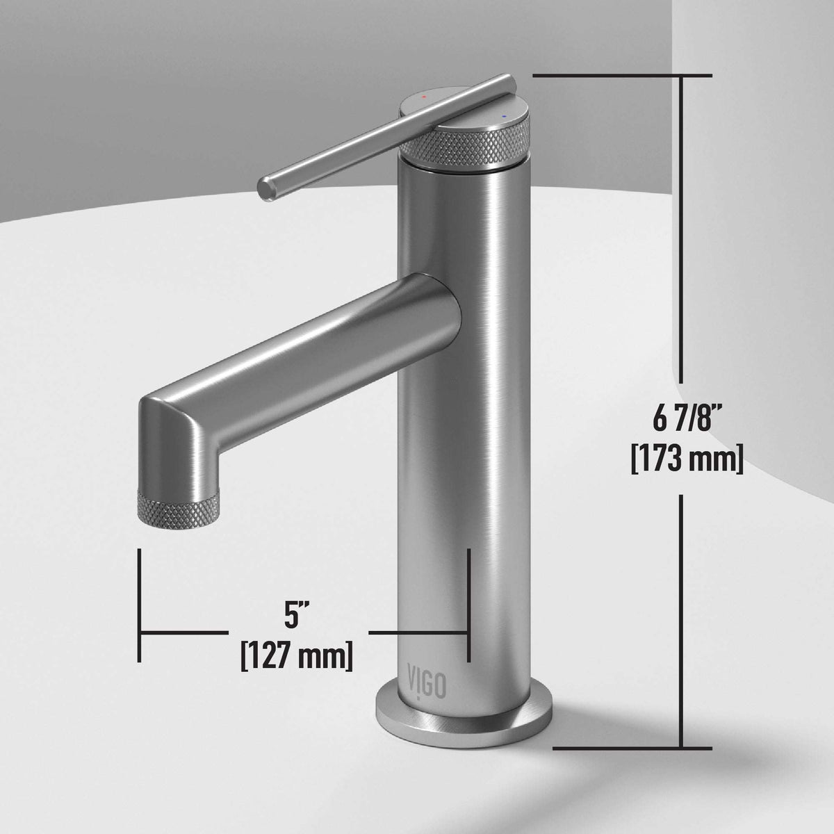 Single hole brass faucet with lever handle and low flow design