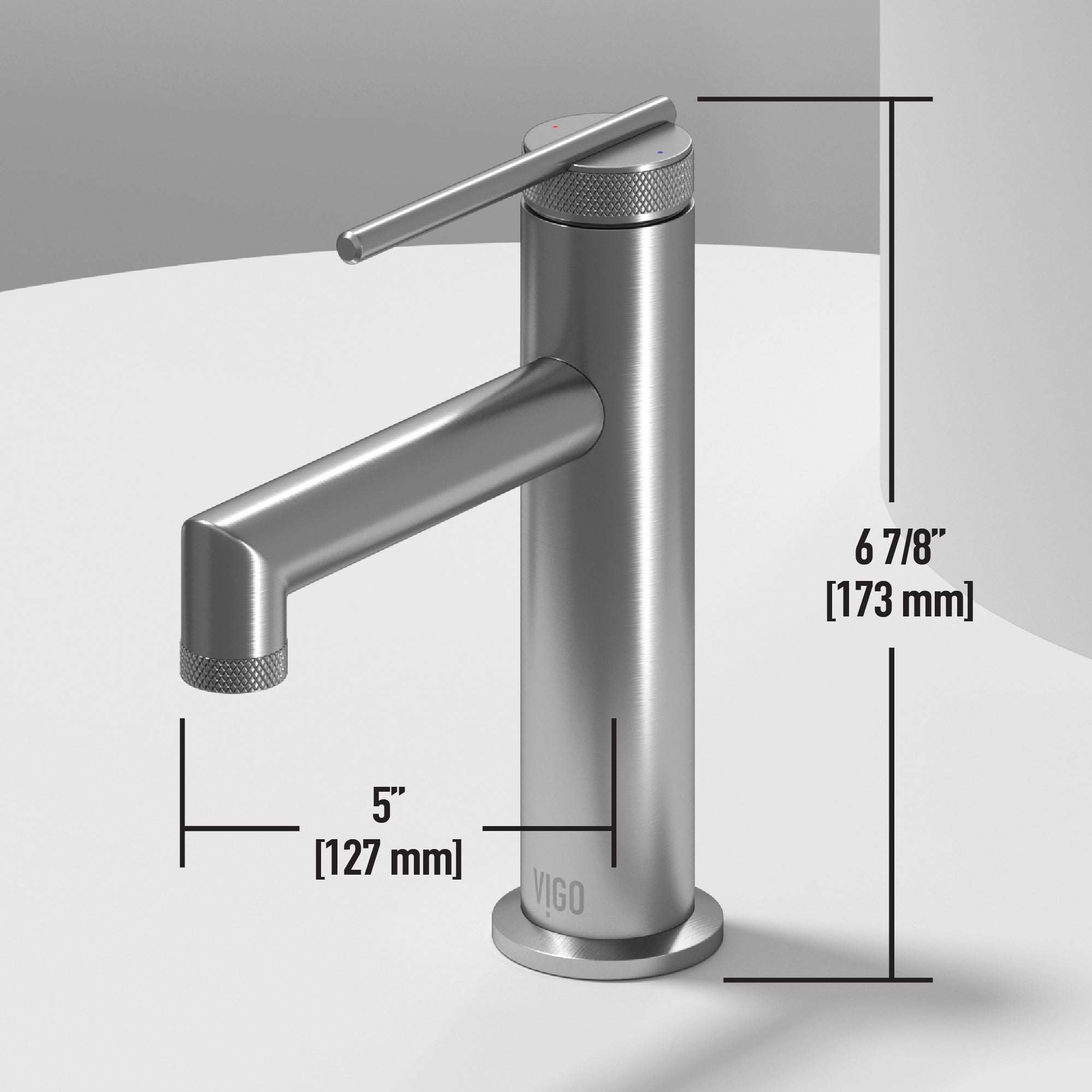 Single hole brass faucet with lever handle and low flow design