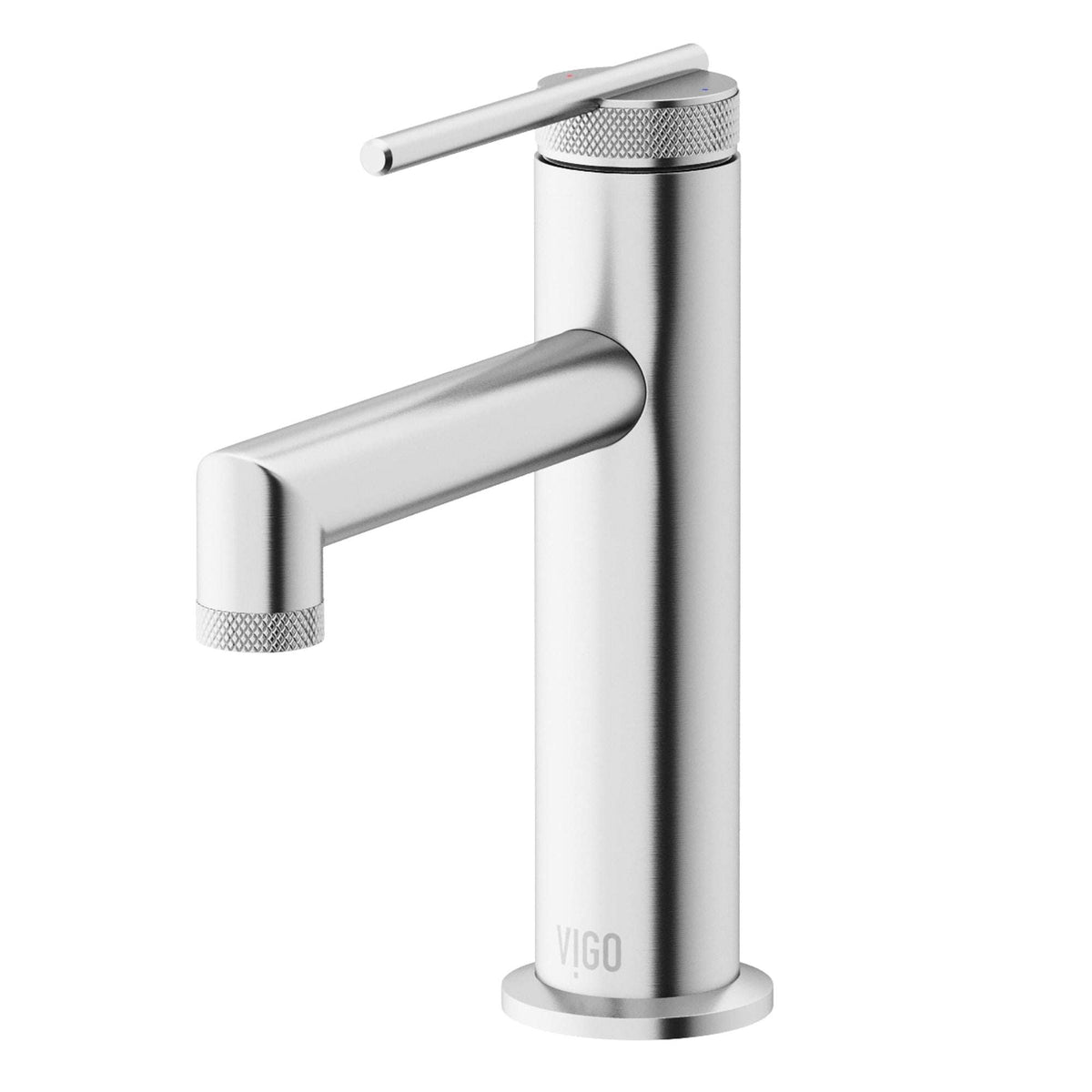 Brushed nickel bathroom faucet featuring mid arc spout and compression connections