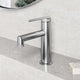 Contemporary single hole faucet with included mounting hardware and supply lines