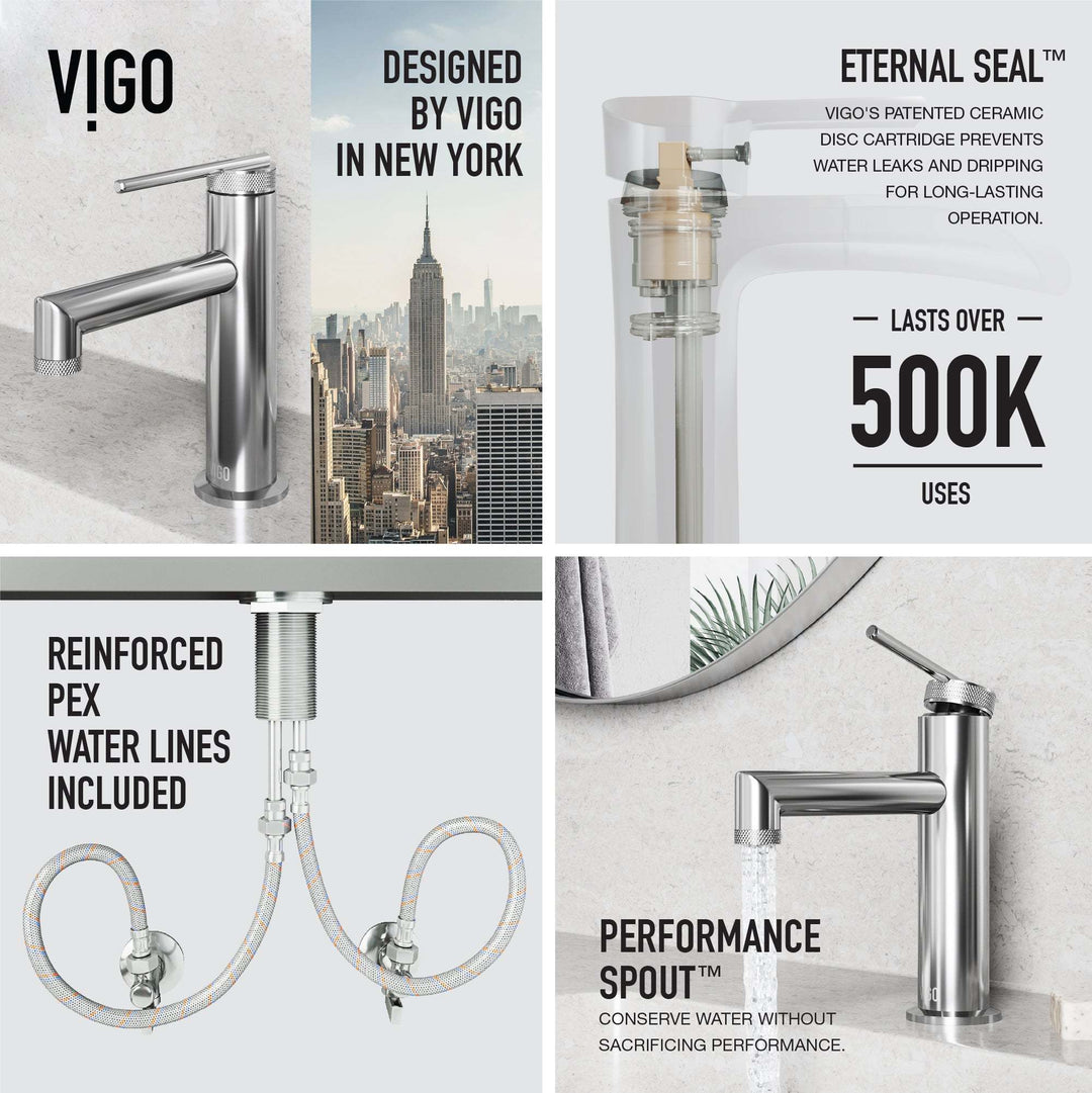 Modern deck-mounted faucet in chrome with ceramic disc cartridge