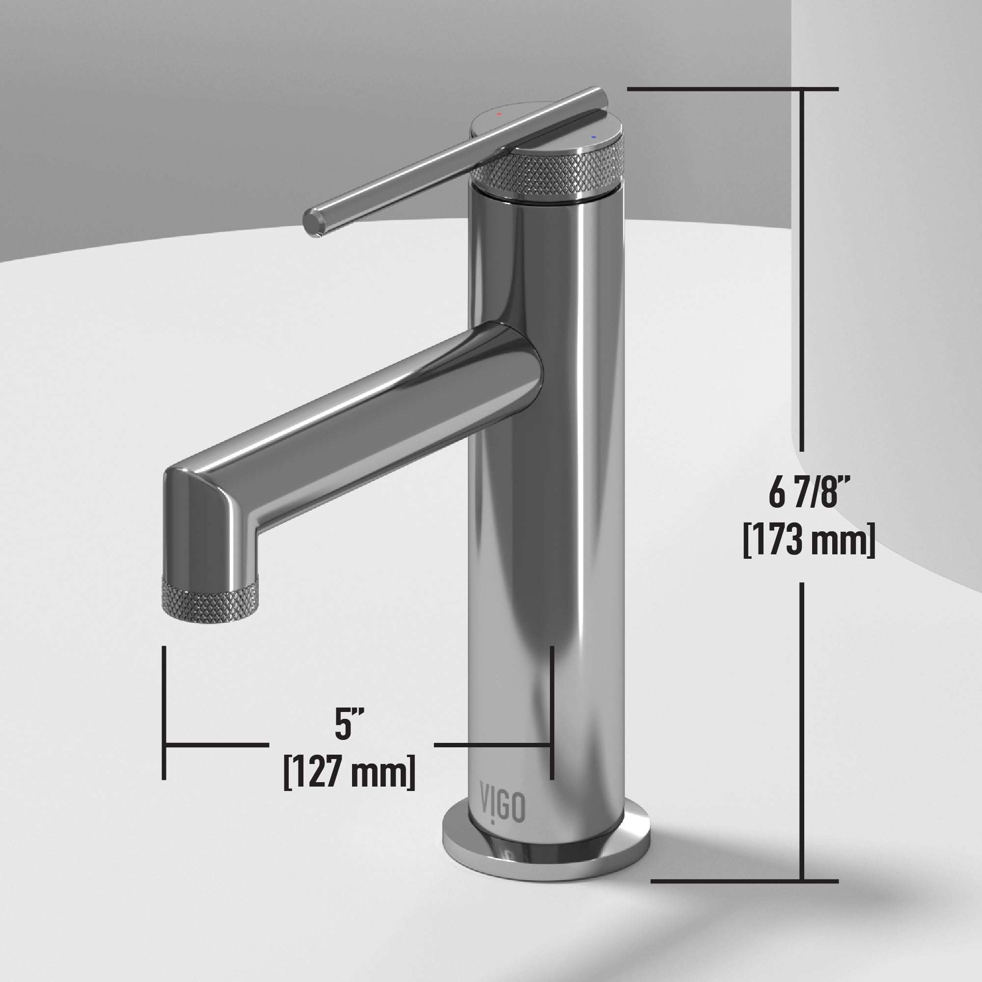 Single hole brass faucet with lever handle and low flow design