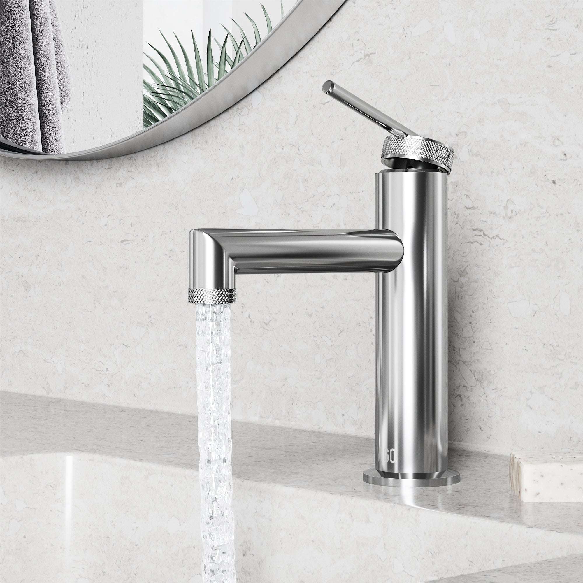 Low flow single hole faucet with lever handle and chrome finish