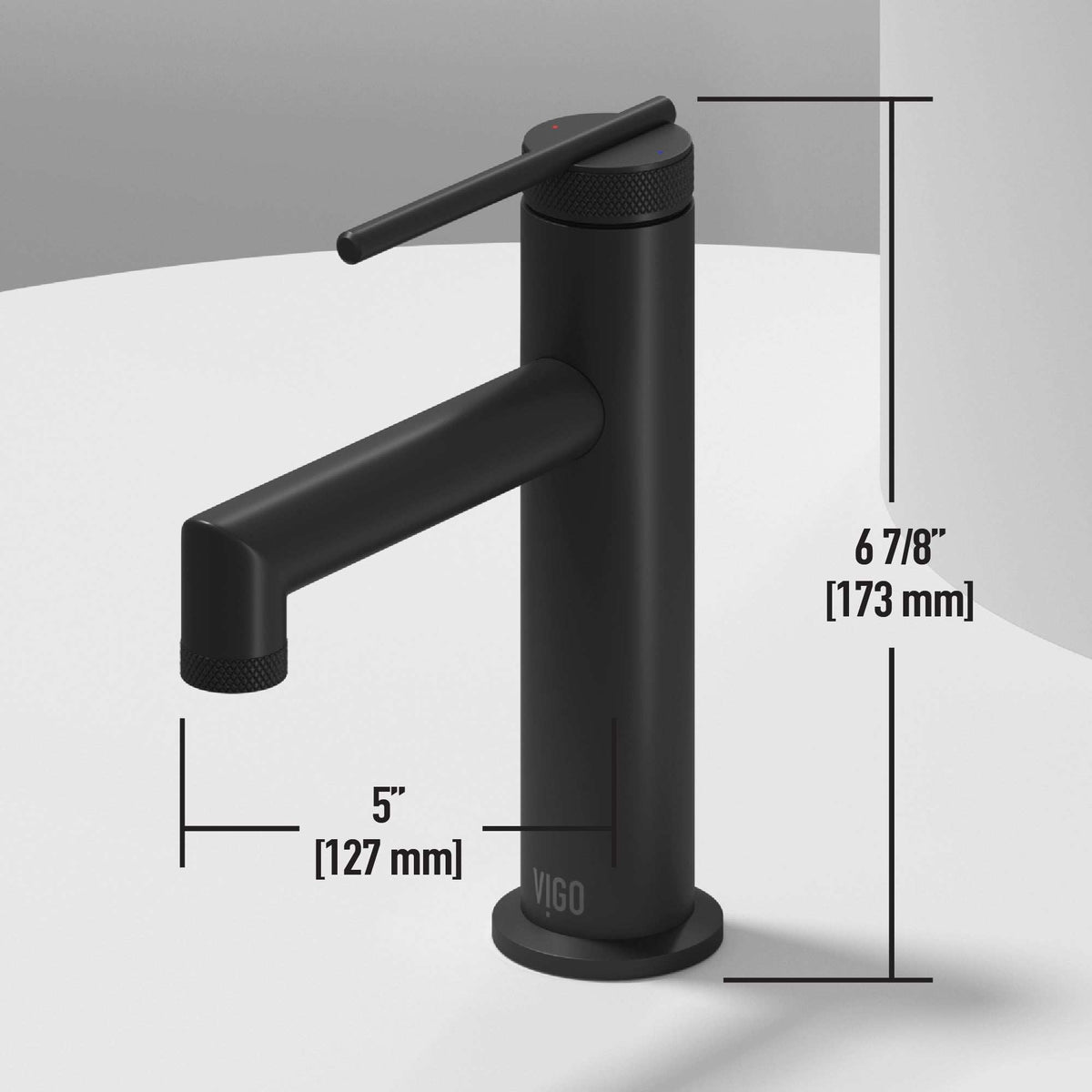 Single hole brass faucet with lever handle and low flow design