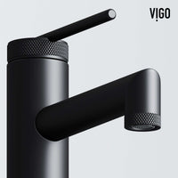 Single hole faucet with included components and matte black finish