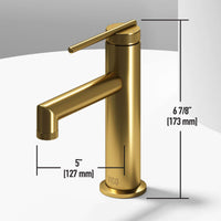 Single hole brass faucet with lever handle and low flow design