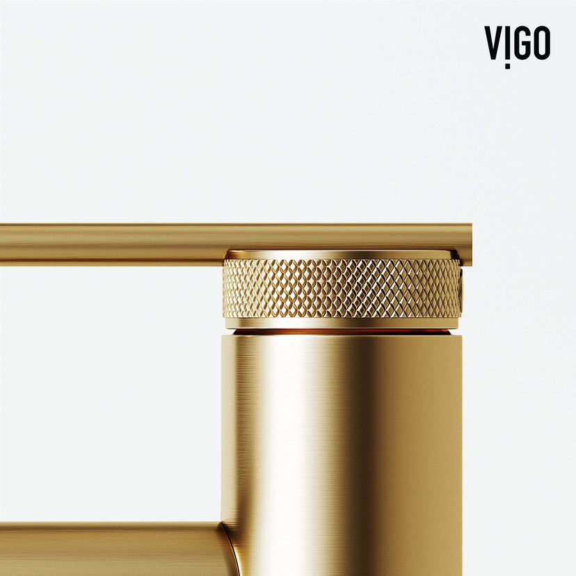 Modern bathroom faucet with NPSM threads and matte brushed gold finish
