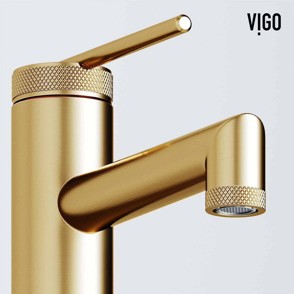 Single hole faucet with included components and matte brushed gold finish