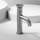 Brushed nickel single hole bathroom faucet with high arc spout and lever handle