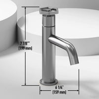 Easy install single hole faucet with matte black accents and high arc spout