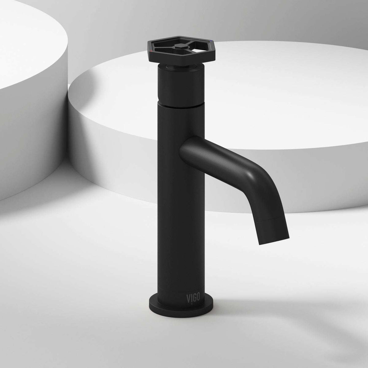Matte black single hole bathroom faucet with high arc spout and lever handle