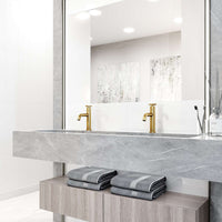 Single hole brass faucet with low flow and drip free ceramic disc cartridge