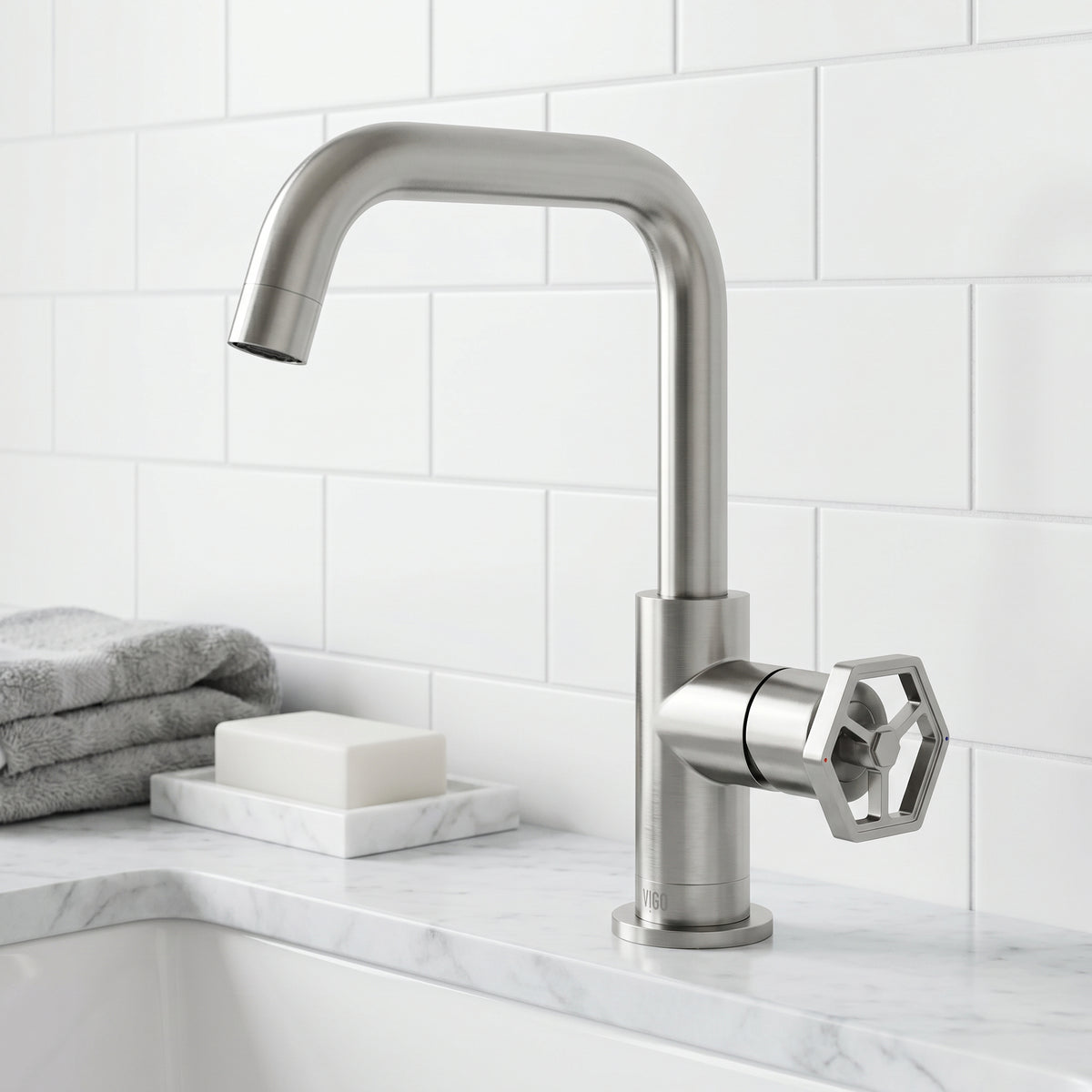 Hart Ruxton Single Hole Bathroom Faucet – Knurled Control Handle Design