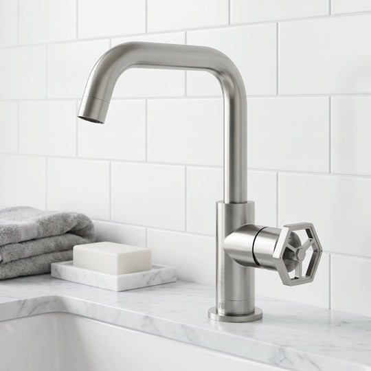 Hart Ruxton Single Hole Bathroom Faucet – Knurled Control Handle Design