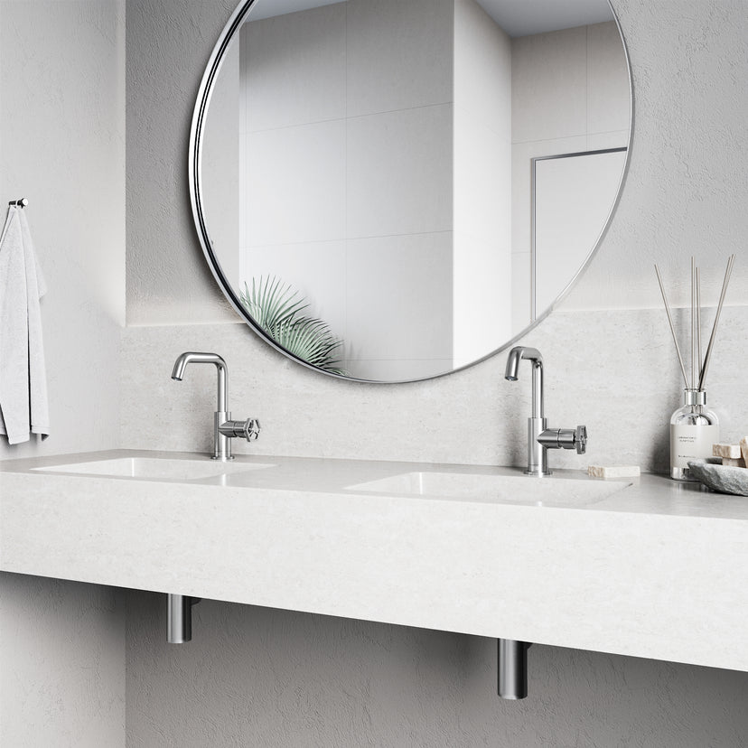 Hart Ruxton Single Hole Bathroom Faucet – Knurled Control Handle Design