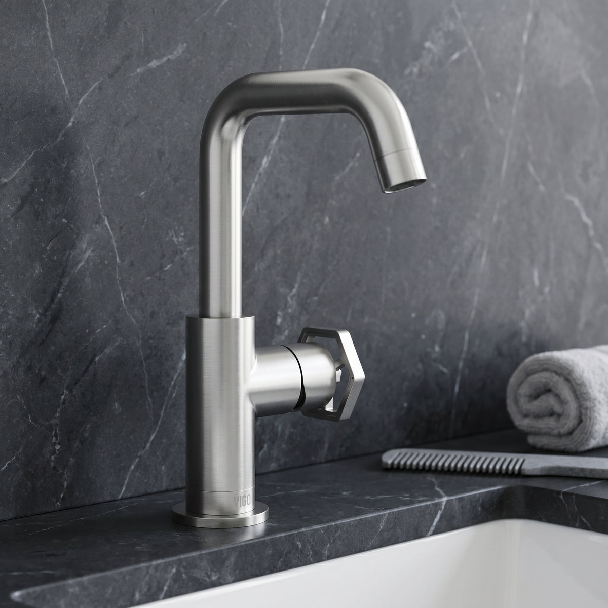 Hart Ruxton Single Hole Bathroom Faucet – Knurled Control Handle Design