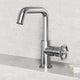 High arc spout bathroom faucet in brushed nickel, includes mounting hardware