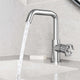 Brushed nickel faucet with lever handle and drip-free ceramic disc cartridge