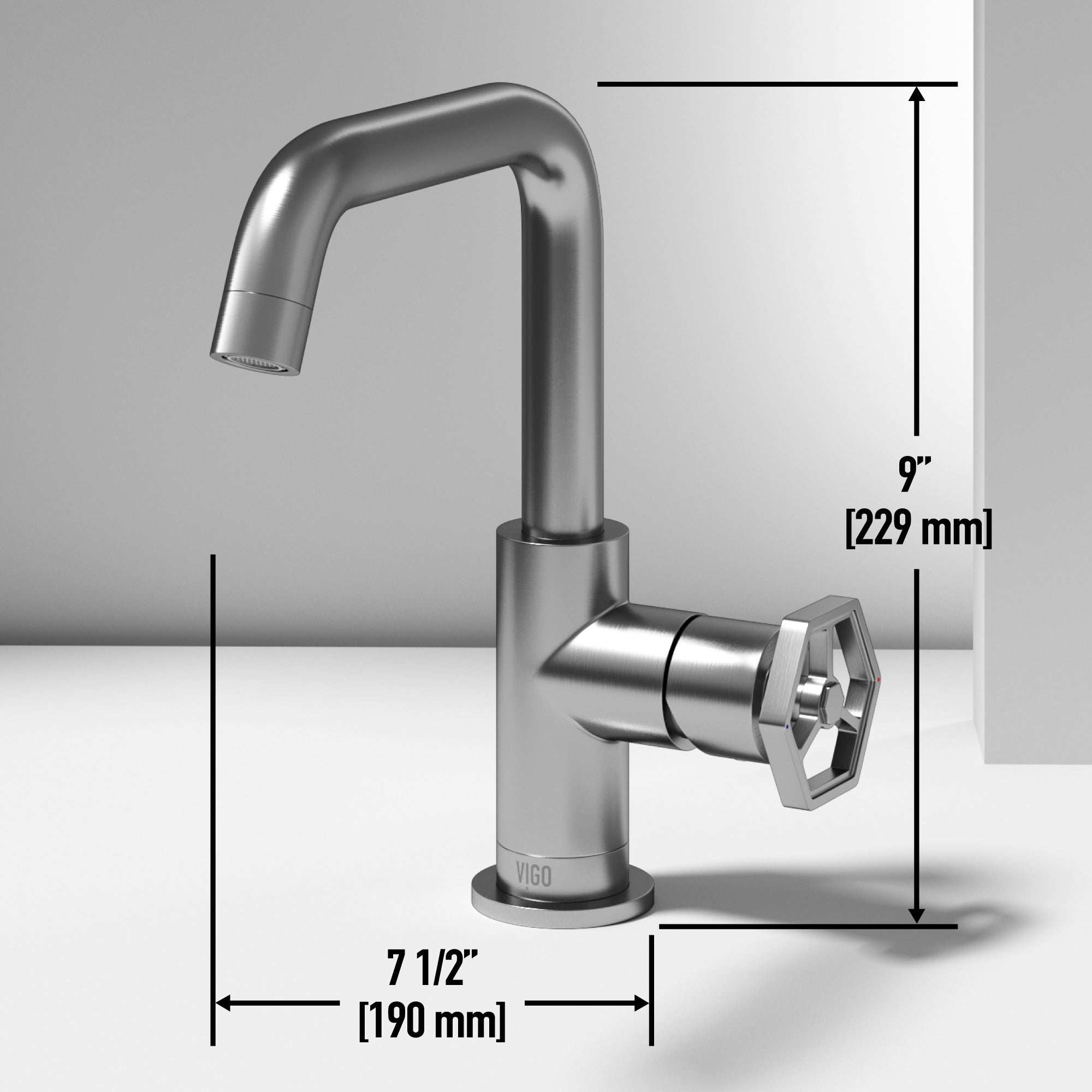 Contemporary single hole faucet featuring low lead and hot/cold indicators