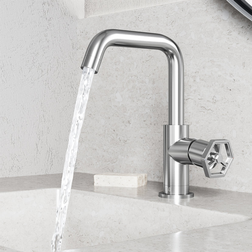 Hart Ruxton Single Hole Bathroom Faucet – Knurled Control Handle Design