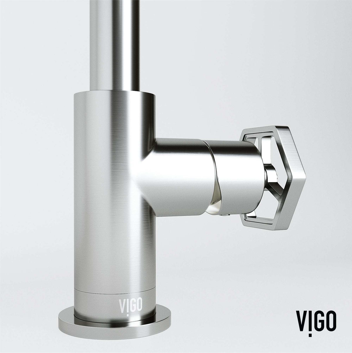 Single hole faucet with ceramic disk valve and brushed nickel lever handle