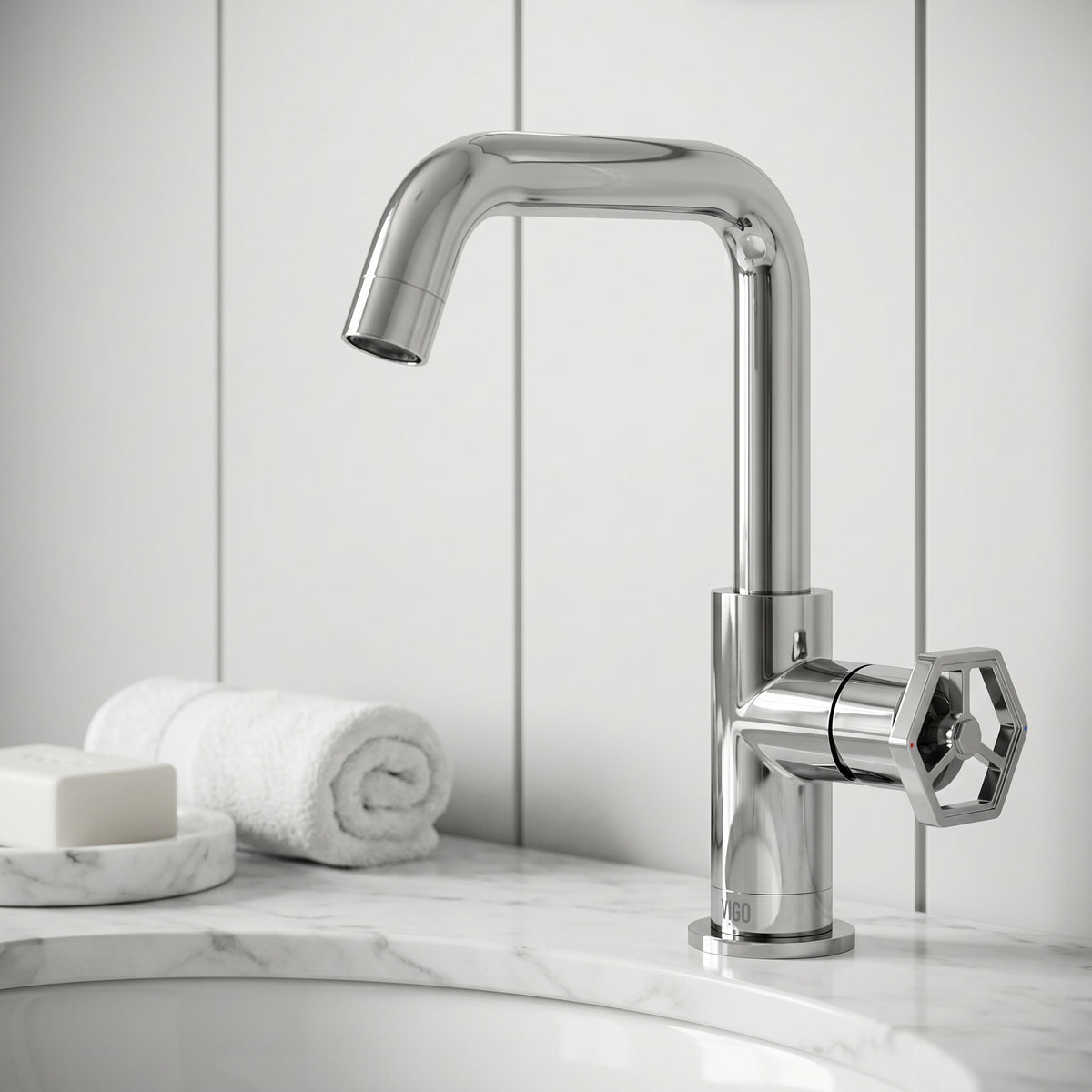 Hart Ruxton Single Hole Bathroom Faucet – Knurled Control Handle Design