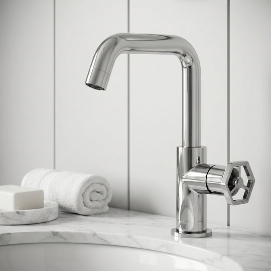 Hart Ruxton Single Hole Bathroom Faucet – Knurled Control Handle Design