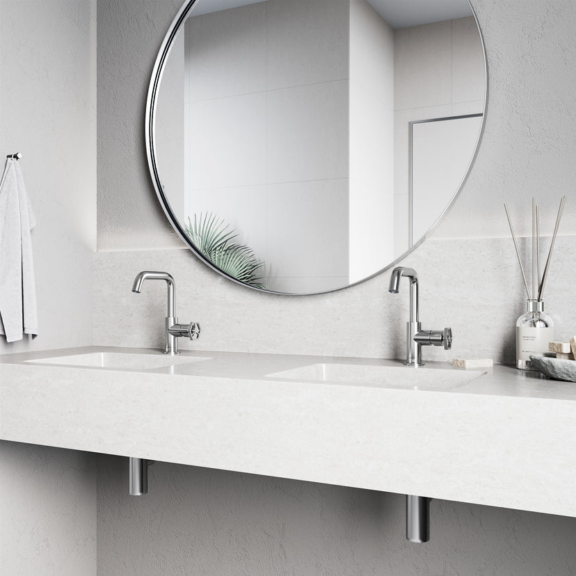 Hart Ruxton Single Hole Bathroom Faucet – Knurled Control Handle Design