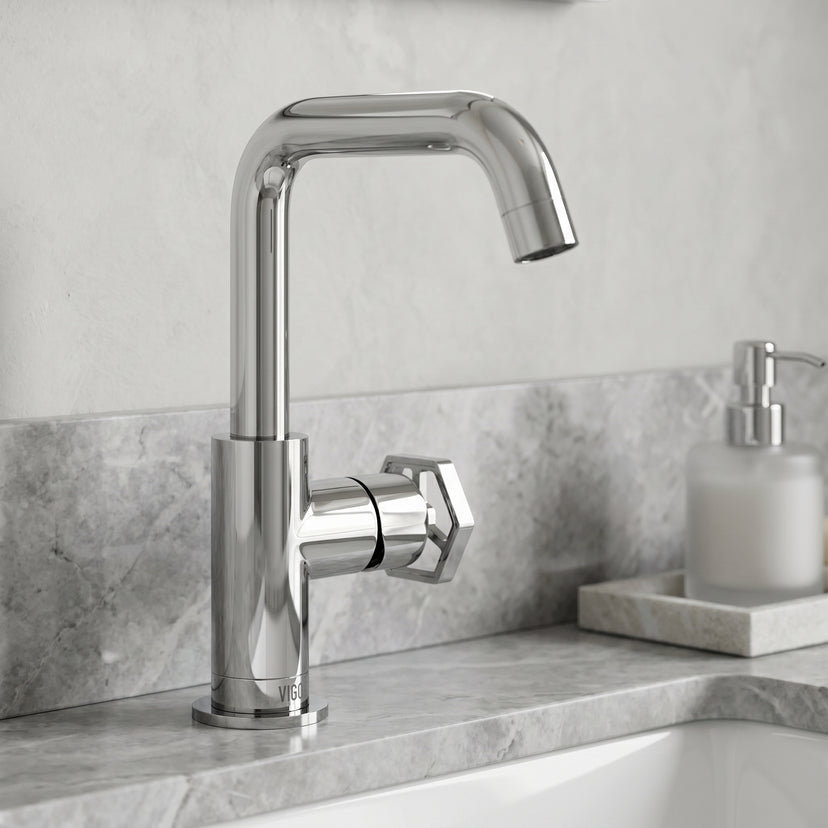 Hart Ruxton Single Hole Bathroom Faucet – Knurled Control Handle Design