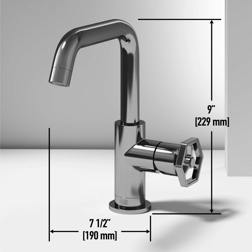 Contemporary single hole faucet featuring low lead and hot/cold indicators