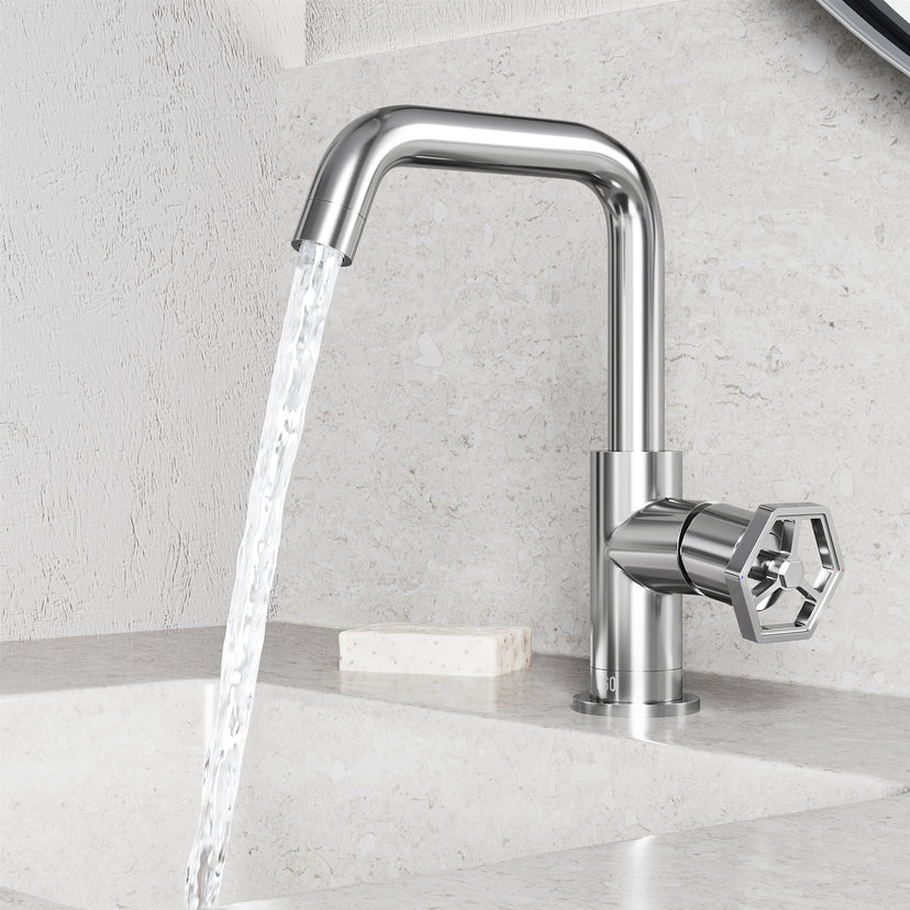 Hart Ruxton Single Hole Bathroom Faucet – Knurled Control Handle Design