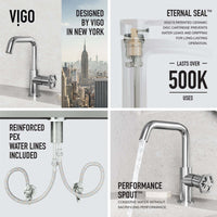 Deck-mounted bathroom faucet with waterfall spout and chrome finish