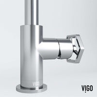 Single hole faucet with ceramic disk valve and chrome lever handle