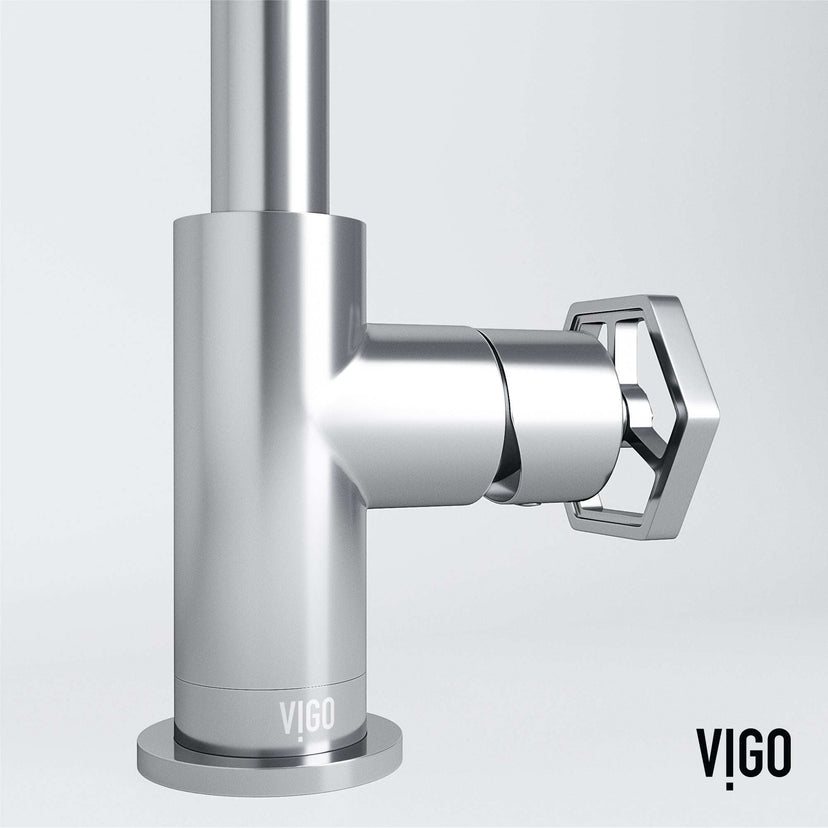Single hole faucet with ceramic disk valve and chrome lever handle