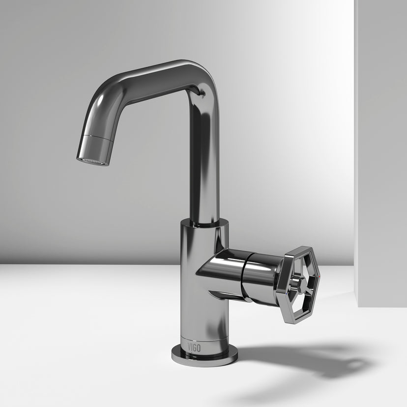 Hart Ruxton Single Hole Bathroom Faucet – Knurled Control Handle Design
