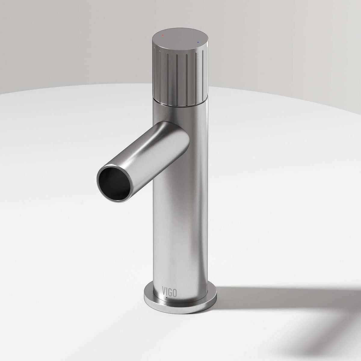Brushed Nickel single hole bathroom faucet with high arc spout and lever handle