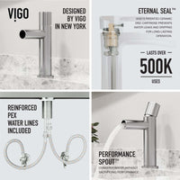 Low flow single hole faucet in brushed nickel with included supply lines