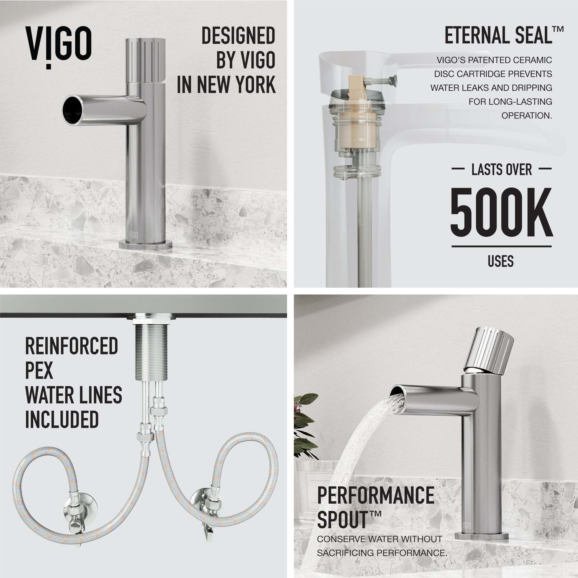 Low flow single hole faucet in brushed nickel with included supply lines