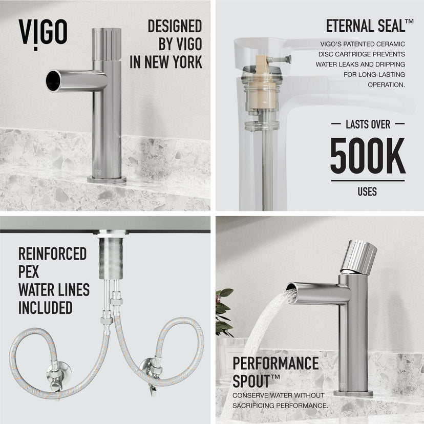 Low flow single hole faucet in brushed nickel with included supply lines