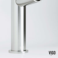 Brushed nickel faucet with lever handle and 8-inch assembled height