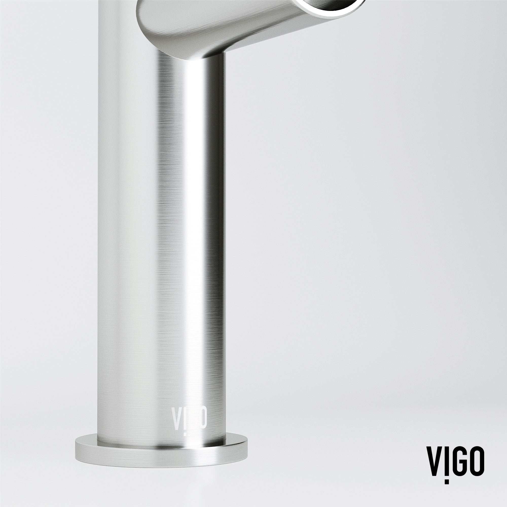 Brushed nickel faucet with lever handle and 8-inch assembled height