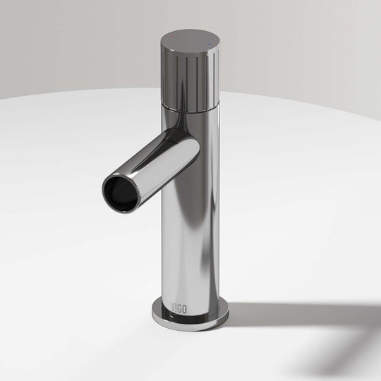 Chrome single hole bathroom faucet with high arc spout and lever handle