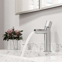 Contemporary single hole faucet with lever handle and included mounting hardware
