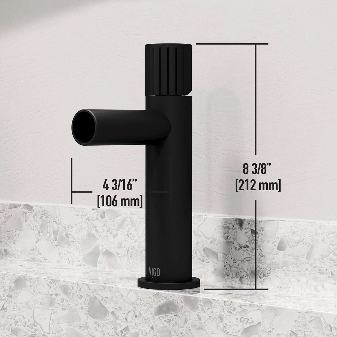 Modern deck-mounted faucet in matte black with ceramic disc valve