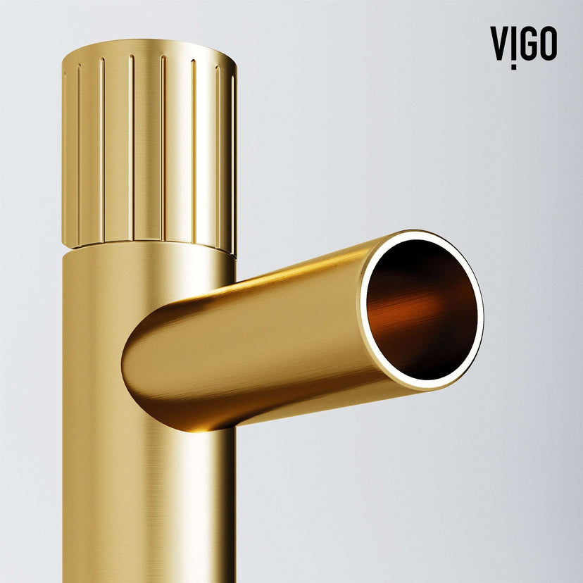 Modern bathroom faucet with high arc spout and compression fittings