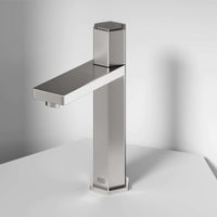 Brushed Nickel single hole bathroom faucet with high arc spout and ceramic disc cartridge
