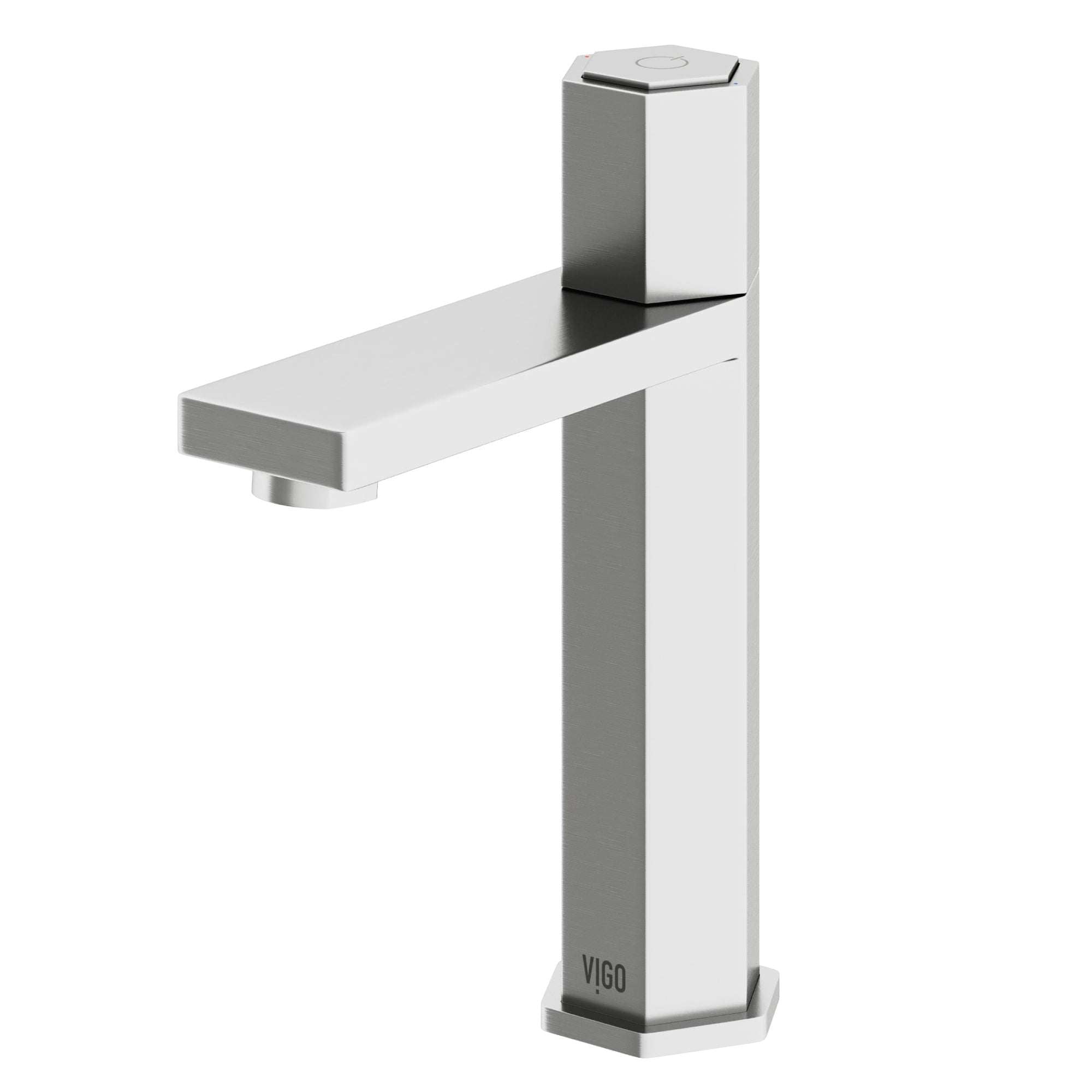 Contemporary bathroom faucet featuring high arc spout and compression connection
