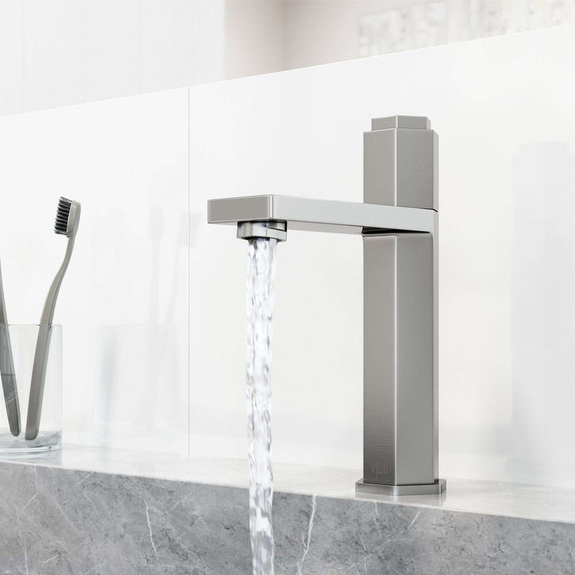 Modern faucet with high arc spout and all mounting hardware included