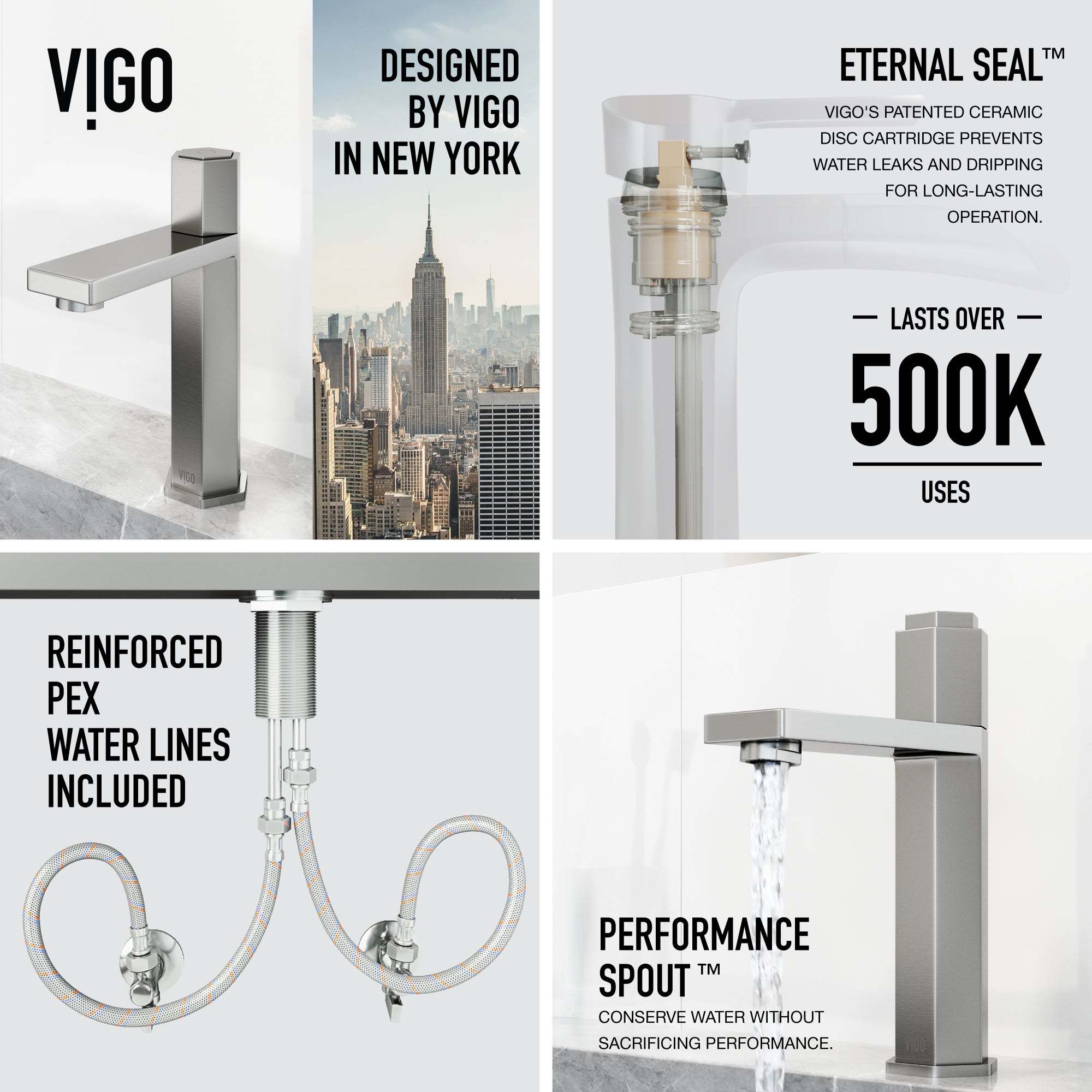 Single hole brass faucet with high arc spout and modern design